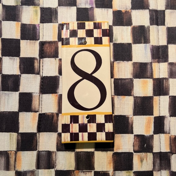 Mackenzie Childs Courtly Check ceramic house number - Picture 8 of 8